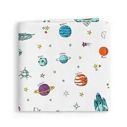 Пелюшки муслінові Cosas Spaceman 75x100 см, білі - мініатюра 2