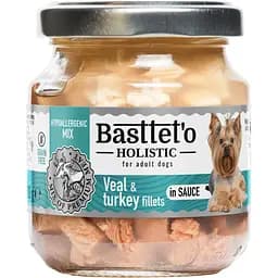 Влажный корм для собак Basttet`o Holistic микс говядина с индейкой в соусе 130 г стекло