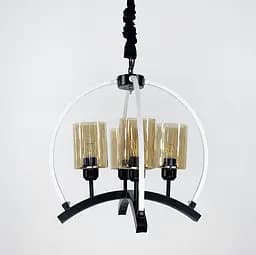 Люстра Loft у чорно-білому каркасі Line.F 048/4