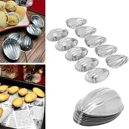 Металеві формочки порційні для випічки печива горішки з ребристою поверхнею, Master Class Сірий 86999