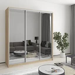 Шкаф-купе трехдверный MebelStar Стандарт AL 3 Зеркала 190x60x210 см Дуб сонома (MBS-2993)