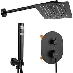 Душова система прихованого монтажу Rea Oval + Box black REA-P8467, Чорний матовий