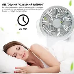 Вентилятор портативний 4в1 (6", сонячна панель, 2 LED лампи, 2 швидкості, 6Вт, USB, 3.2V/4000 мАг) - мініатюра 4