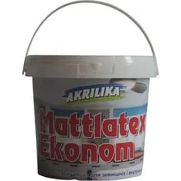 Водоемульсійна інтер’єрна фарба Akrilika Mattlatex 1.4 кг біла