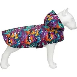 Дождевик-накидка с капюшоном для собак Collar Waudog Clothes, рисунок "Зубастые монстры", M, А 40-43 см, B 52-62 см, С 33-42 см