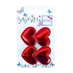 Затискач дитячий для волосся "Сердечко" Lukky T18547(червоний)