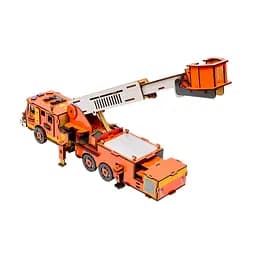 Дерев'яний 3D конструктор Пожежна машина PuzzleOk Puz-00921 318 деталей  - мініатюра 3