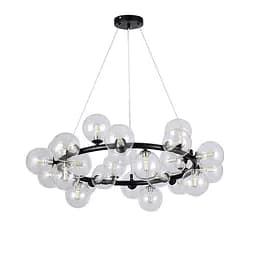Люстра стельова Levistella 7841019-25 BK+CL, G9, 25W, чорний метал, скло, сучасний стиль для дому