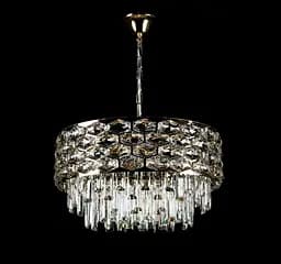 Люстра кришталева Splendid Ray L8530/400/8 (GD), 8 ламп, Е14, золото та білий, висота 40-75 см, сучасний стиль для дому