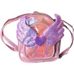 Дитячий рюкзак-сумка із крилами рожевий 20×16×10 см (24-486)