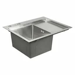 Кухонна мийка Platinum Handmade 580x480x220 L нержавійка (товщина 3.0/1.5 мм корзина та дозатор в комплекті) - мініатюра 2