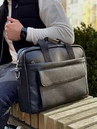 Чоловіча шкіряна сумка для ноутбука та документів чорна Tiding Bag RD-23134 - мініатюра 8