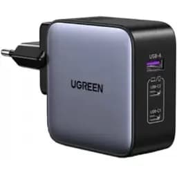 Адаптер живлення зарядний пристрій Ugreen CD296 GaN 65 W Fast Charger (3-Port) (90409)