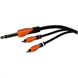 Коммутационный кабель Bespeco Jack 6.3 - 2Rca 1.8 м. SLYSRM180