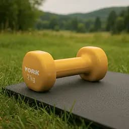 Гантелі для фітнесу вінілові круглі York Fitness 2х2кг жовтий - мініатюра 8