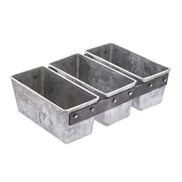 Форма тройная хлебная для выпечки маленьких буханок хлеба и кексов Л12 алюминий 24.5х16.5х7.2 см, Хлібпром Серый 81360