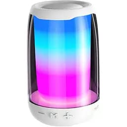 Портативна колонка Smart X 8893AW Pulse 4 mini BT/TF/FM/TWS/AUX/USB з підсвіткою 5 Вт, біла