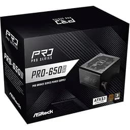 БЖ 650W ASRock PRO PRO-650B 120mm, 80+ Bronze, Retail - мініатюра 3