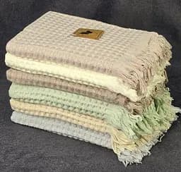 Набір банних рушників із льону 6 шт. 140х70 см L&M Home Textiles DT-517-72 вафельні рушники пастельні кольори в наборі