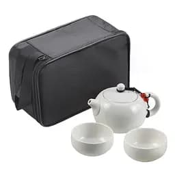 Компактний дорожній чайний набір UFT TSET6 White чайник та 2 піали