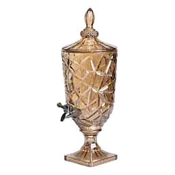 Лимонадница с краном стеклянная 3 л диспенсер для напитков лимонадник с краном Золотистый Yiwu HP-19-308