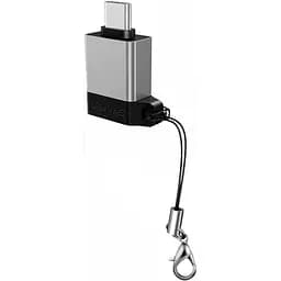 Переходник Usams US-SJ186 OTG USB Type-C Silver