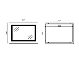 Дзеркало Mixxus WARM MR12-70x50-REVERSE з LED Touch, Anti-fog, димером, регулюванням яскравості (MI6670) - мініатюра 5