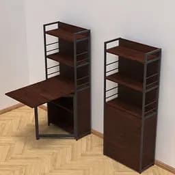 Стіл книжка з етажеркою Практик 2 Ferrum-decor 1555x640x990 Чорний метал ДСП Венге Магія 16 мм (FRD-105393)