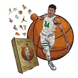 Дерев'яний фігурний пазл Янніс Адетокунбо, А1, Картонна коробка 500+ елементів