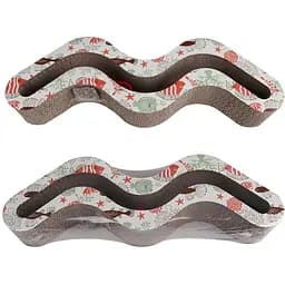 Когтеточка Eastland для котов, Волна с кошачьей мятой, бумажная, 49,5х15х7 см (557-074)