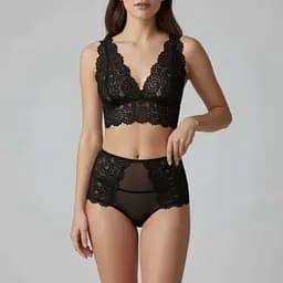 Комплект жіночої білизни мереживний з бюстгальтером чорний (K0534-1)