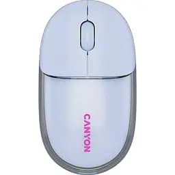 Миша Canyon OnClick 24 BT/ Wireless Transparent/Blue (CNS-CMSW24BL)