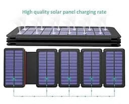Сонячний зарядний пристрій Solar panel (5 панелей по 8W) VerWireless Charging 20000mAh (PN-W09) - мініатюра 2
