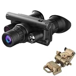 Комплект окуляри нічного бачення ПНВ Nectronix Z9157 + золотистеметалеве кріплення на шолом Wilcox L4G24 (101171-986)