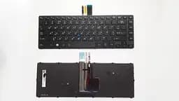 Клавіатура для ноутбуків Toshiba Tecra R40-C Series чорна з чорною рамкою, з трекпоінтом, з підсвічуванням