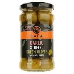 Оливки Gaea зелені фаршировані часником 295 г (587798)