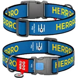 Нашийник для собак Waudog Nylon з QR паспортом, Патрон, пластиковий фастекс, XXL, 46-70х3,5 см