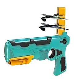 Пистолет с запускателем HT 016-2, механический, 4 самолетики, зеленый