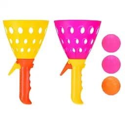 Игра ловушка CEL1203047 2 ракетки, 3 мячика, в сетке (6980222289398) Жёлто-розовый