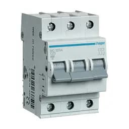 Автоматичний вимикач 3-полюсний Hager 3п C 25A 6кА 3м (MC325A)