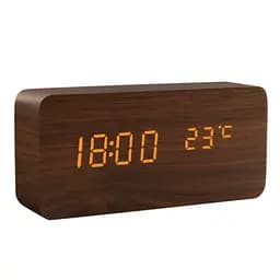Настольные часы с будильником электронные коричневые (89450001)
