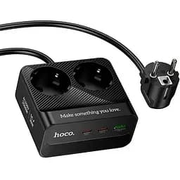 Удлинитель сетевой Hoco Descanso 2-socket PD desktop charger AC27 (L=2M) 1USB/2Type-C, 30W/3A