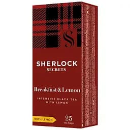 Чай чорний Sherlock Secrets Breakfast & Lemon 45 г (25 шт x 1.8 г)