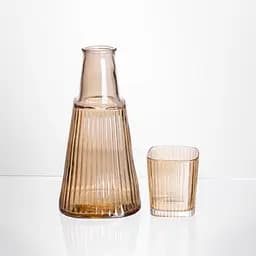 Кувшин для напитков 1 литр со стаканом 1 шт на 200 мл Коричневый Yiwu HP-19-PYF-2