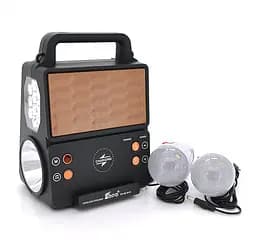 Зарядная станция, фонарь с солнечной панелью KENSA FP05+Solar+Bluetooth колонка, аккумулятор - мініатюра 1