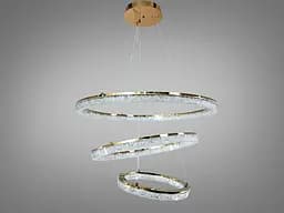 Підвісна LED люстра Diasha 1712/800+600+400G з трьома кільцями, золото, 125 W, освітлення 10-25 м2 - мініатюра 4