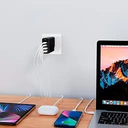 Мережевий зарядний пристрій Choetech PD140W GaN 4-Port Wall Charger Black (PD6005-EU-BK) [100839] - мініатюра 5