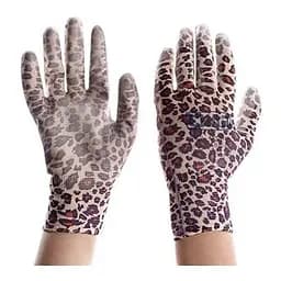 Рукавички Сила з поліуретановим покриттям розмір 8 блакитні садові манжет леопард 