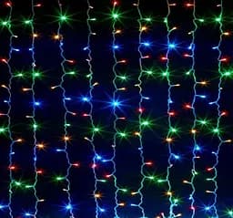 Гірлянда штора Водоспад 480 RGB led 4.0х2.0м (прозорий провід з подовженням) Кольорова - мініатюра 6