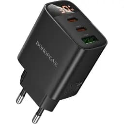 Сетевое зарядное устройство для Borofone BA98A Ilustre PD30W (2C1A) charger with digital display (EU) черный
